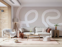 A graceful subtle pattern wall mural in cool, neutral tones.