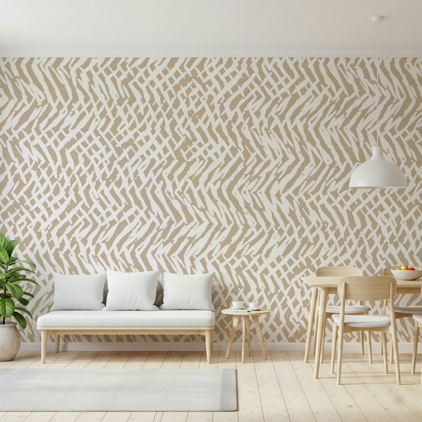 Brushstroke Weave wall mural with painterly strokes forming an elegant woven abstract design.