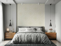 Delicate Beige Chevron wall art, criss-cross angular mural.