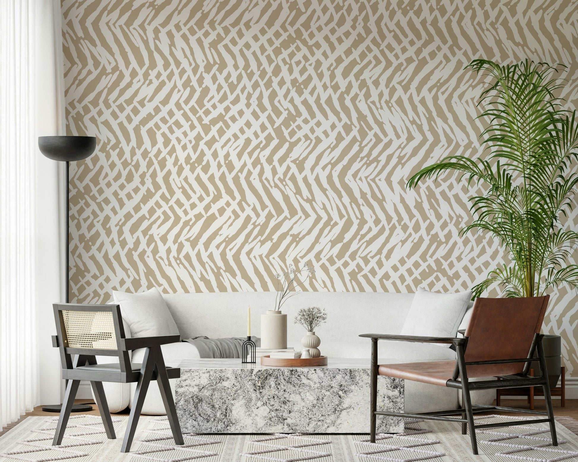 A contemplative subtle texture wallpaper mural for a feature wall.

