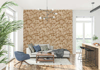 Hazy ivory flower print wall mural, Neutral Floral Haze, peaceful home adornment.