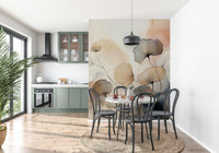 Ethereal Garden Tones wall mural featuring soft floral patterns in muted, dreamy hues.