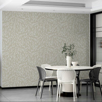 Beige Foliage classic wallpaper for walls

