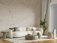 Oyster Shell Echo Wall Mural blending neutral shell textures with subtle shading for a calming, timeless look.