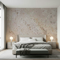 Subtle stone wall mural with gentle earthy tones and layered textures for a sophisticated interior look.