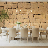 Natural earthen texture wallpaper mimicking hand-finished clay walls for artisan-style interiors.