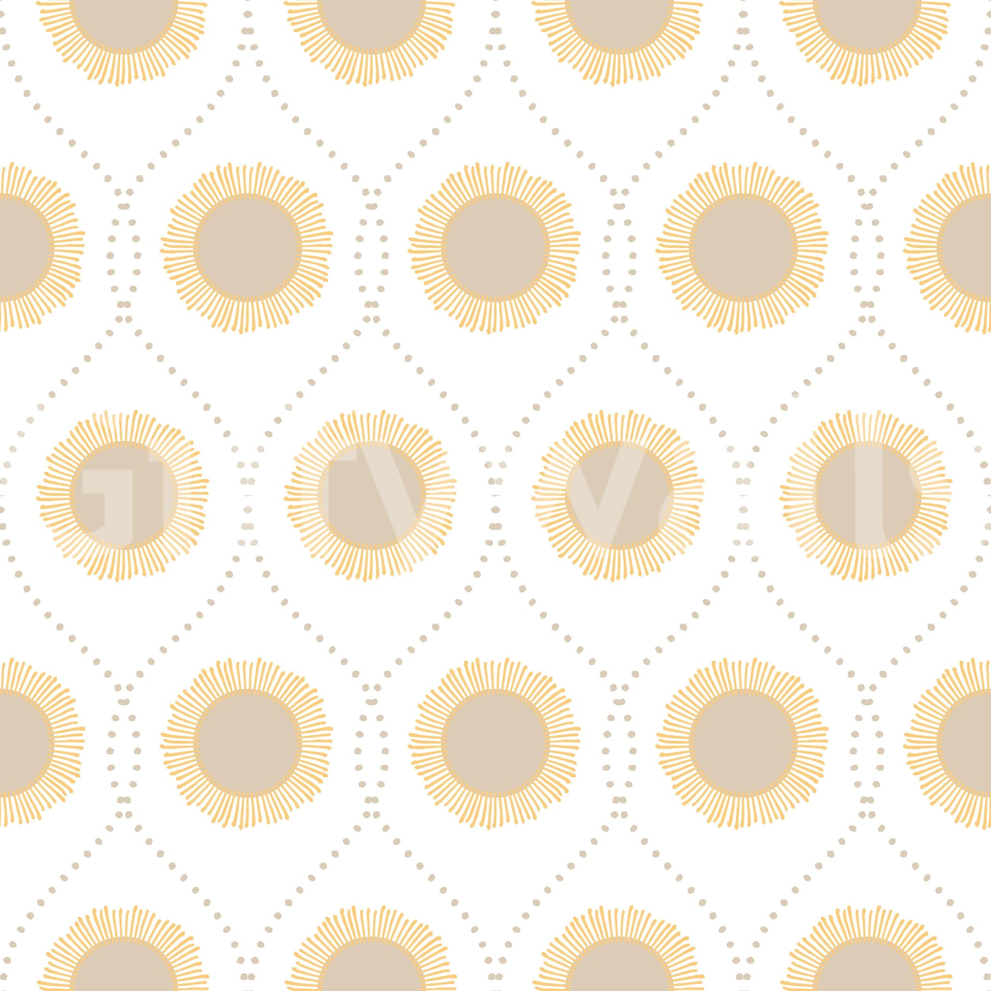 Pretty sunflower esque wallpaper Trellis shape background.