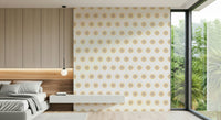Radiant Sunburst Pattern wallpaper, sophisticated style, light tan, cheerful graphic.