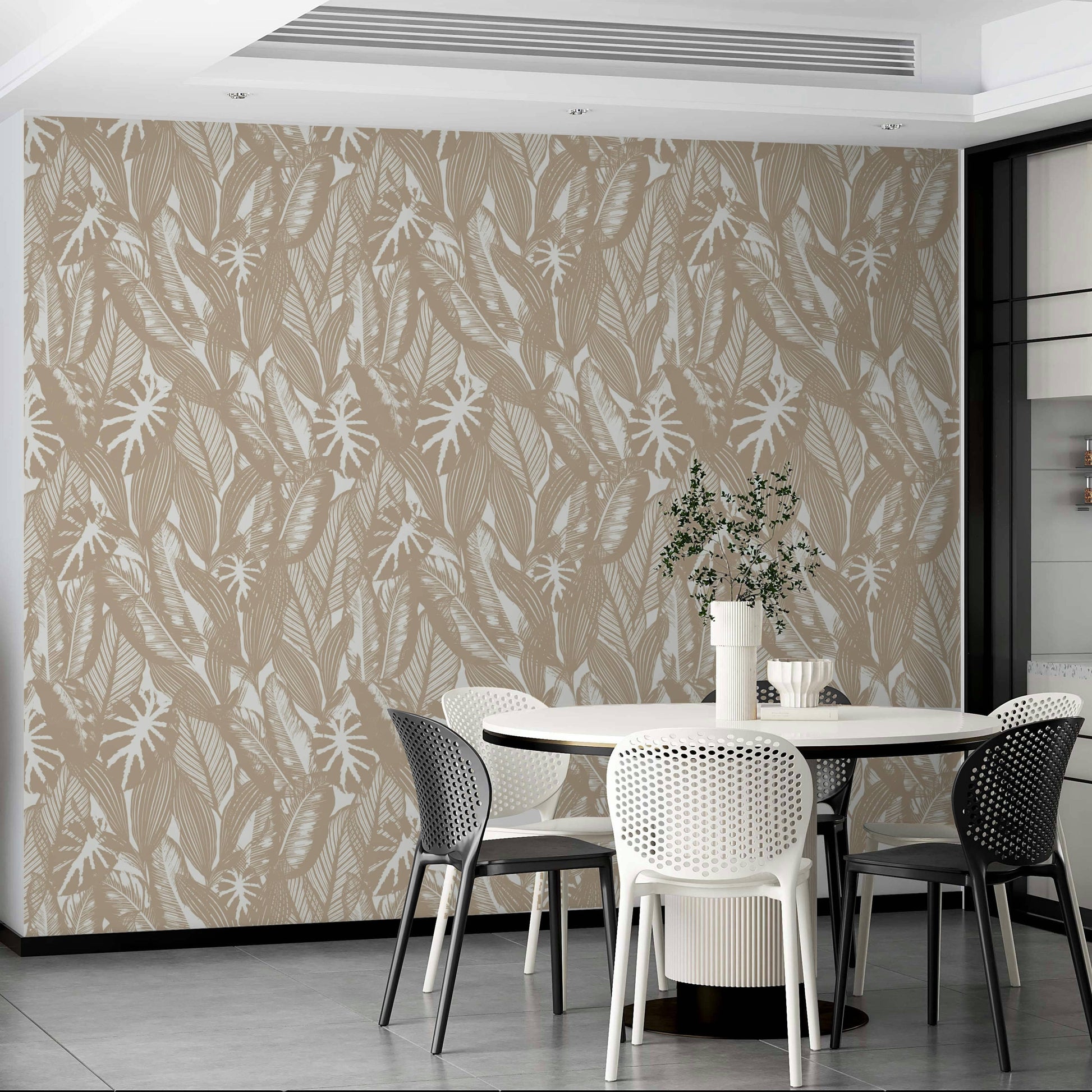 Tropical leaf pattern wallpaper

