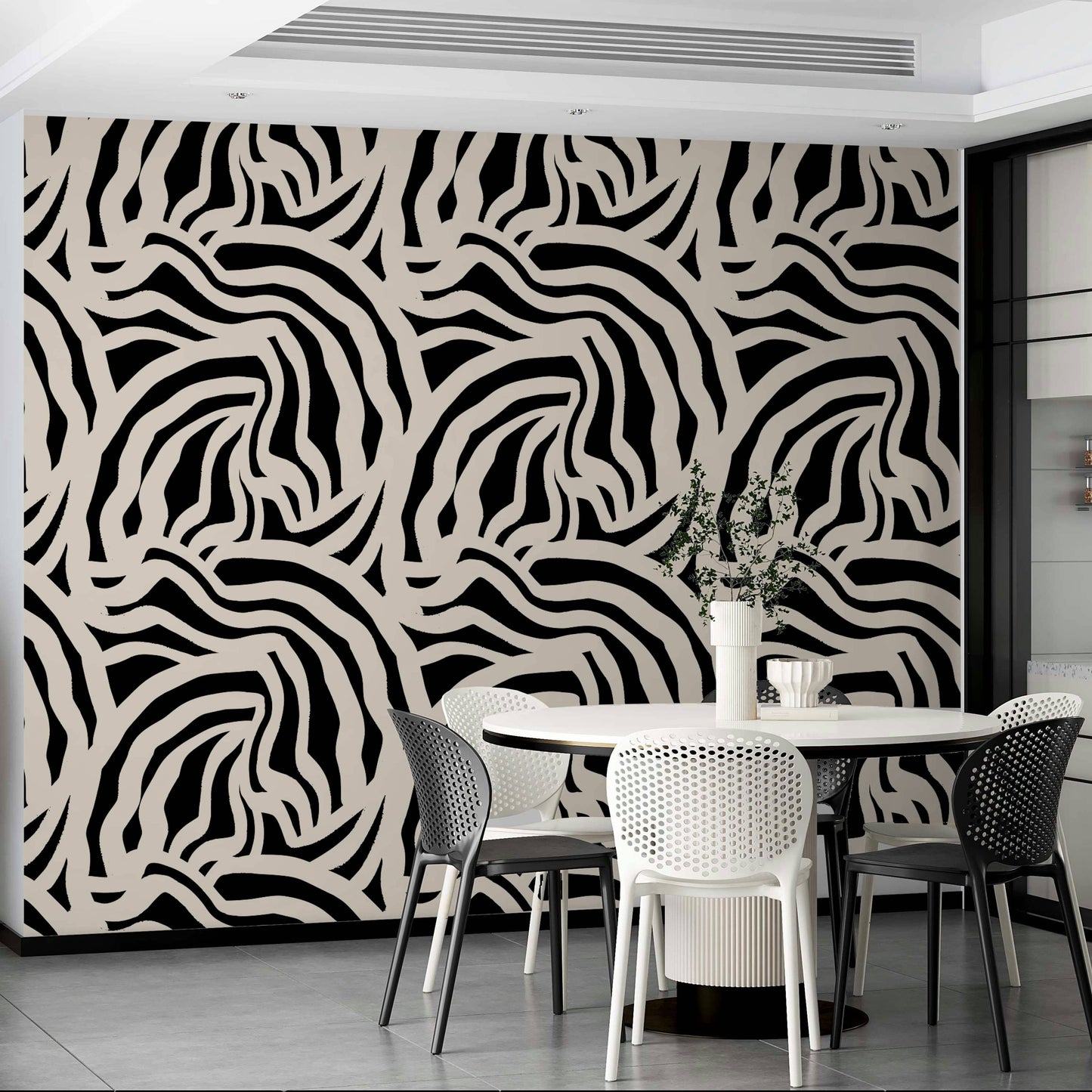 The design is a repeating pattern of vertical wavy lines.
