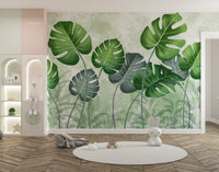 Exotic tropical forest wall mural art