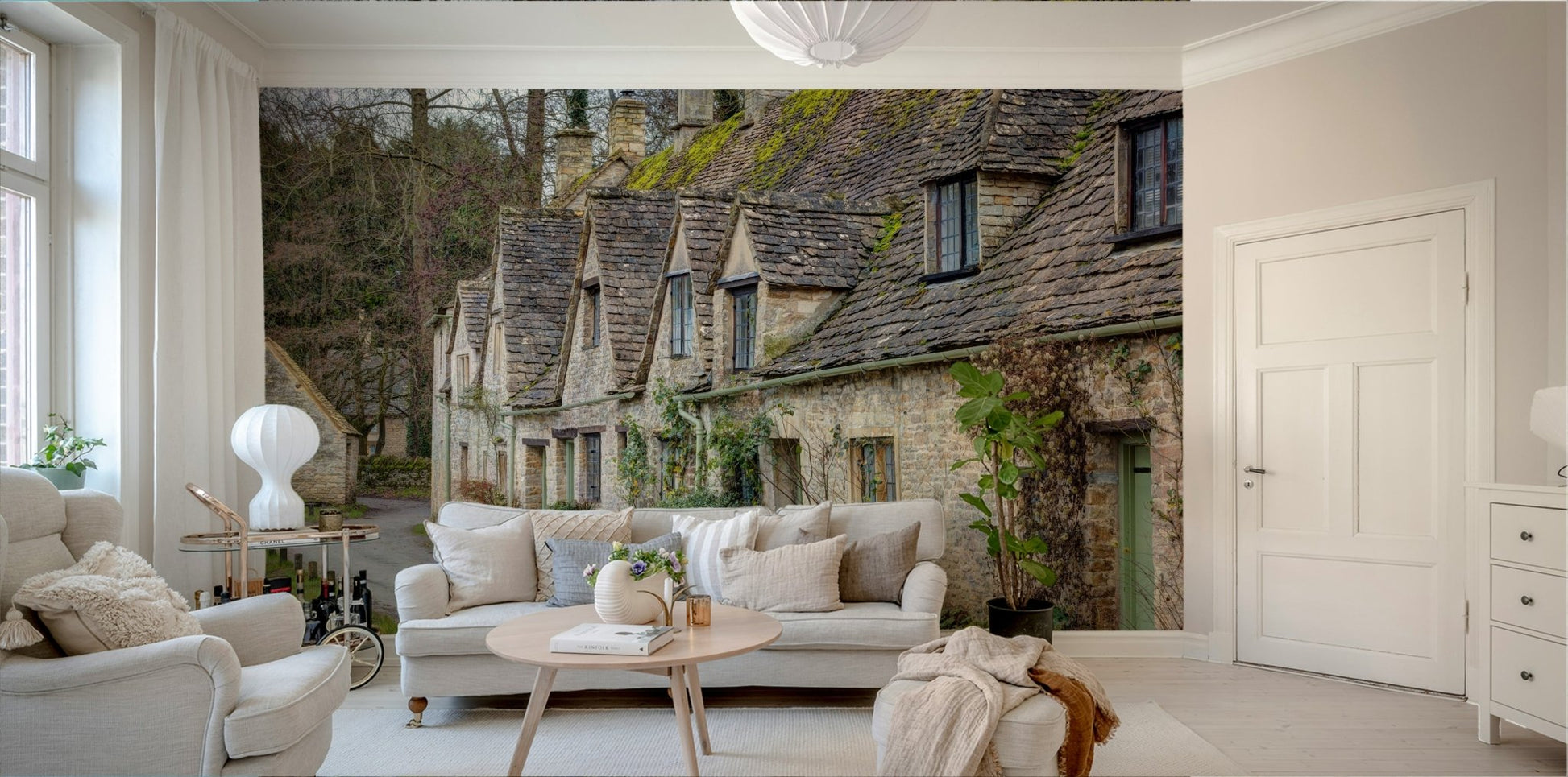 The print captures fine details of the stone walls and the bare trees.

