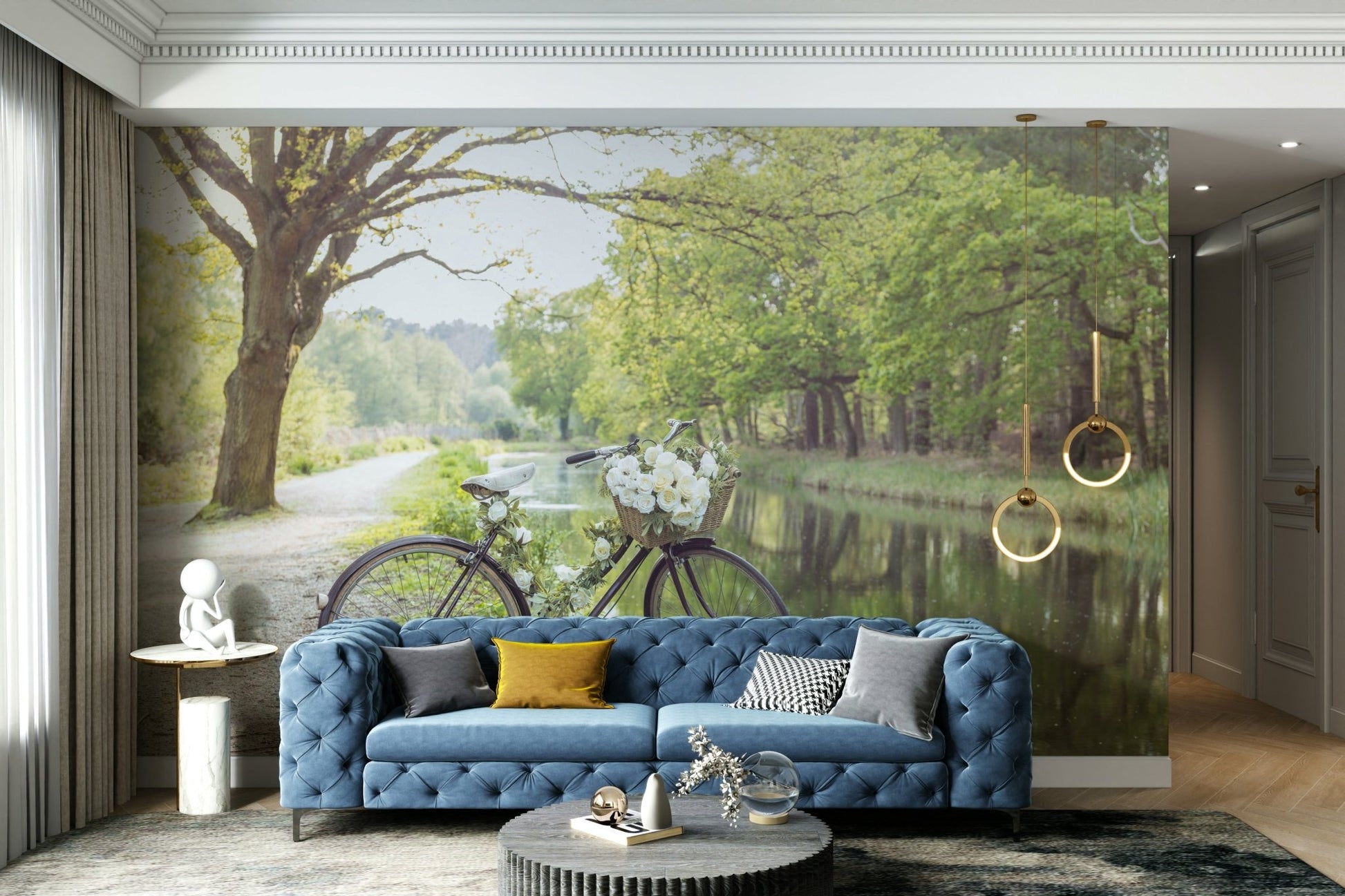 Relaxing landscape mural for living rooms
