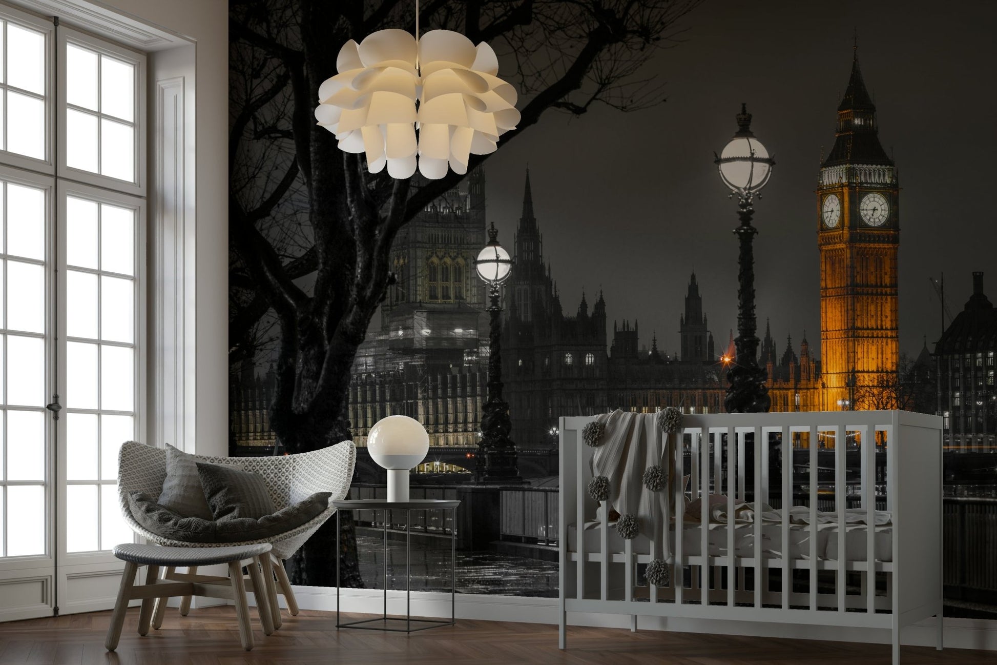 This piece is ideal for a city-themed room or a modern office space.
