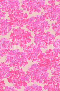 Big Bloom Hydrangeas wallpaper dramatic pink lavender antique flower print.