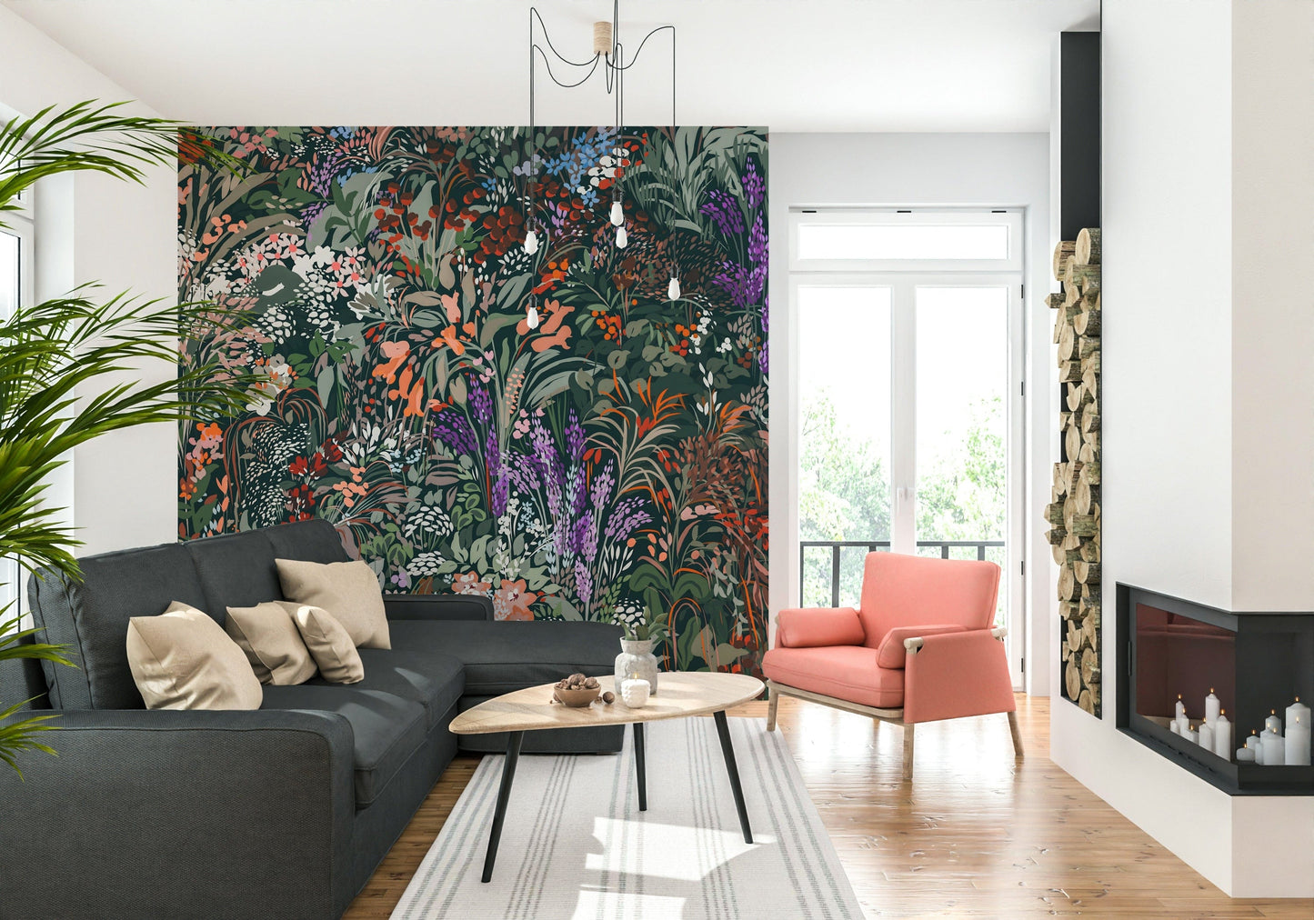 Vibrant Biodiversity Canvas wallpaper, blossoming habitat, sophisticated colors, visual depth.