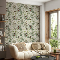 Branch and bird wall covering

