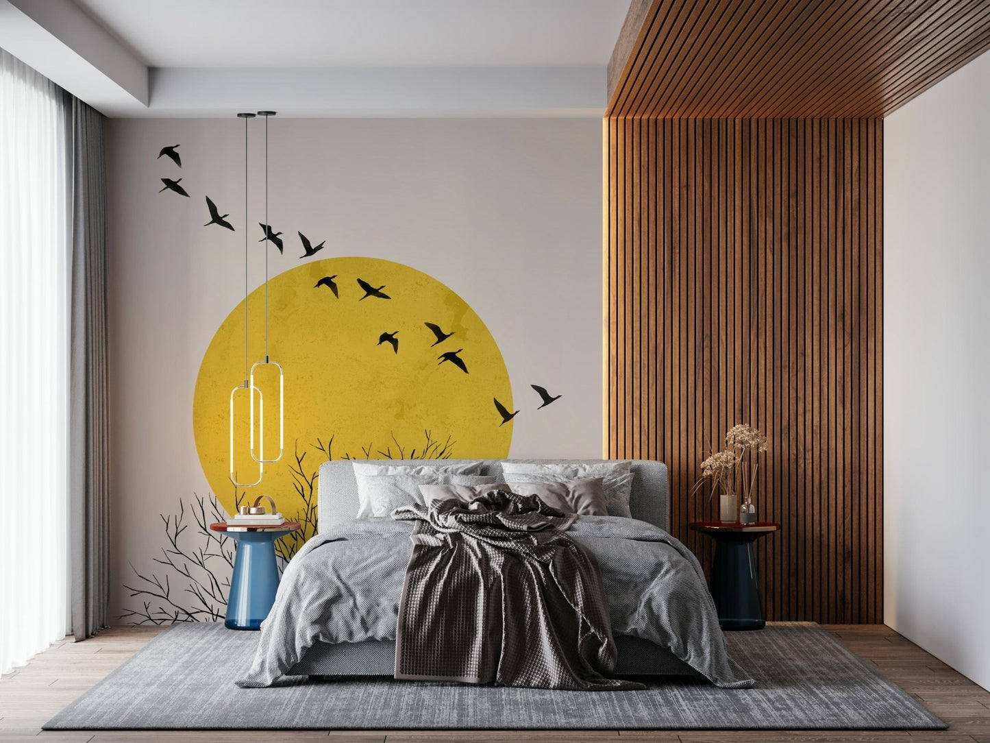 Birds at Sunrise Wall Mural