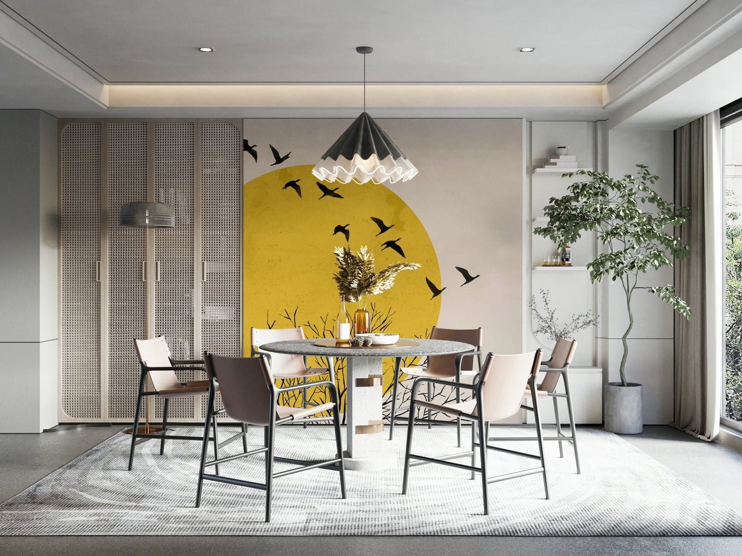 Birds at Sunrise Wall Mural