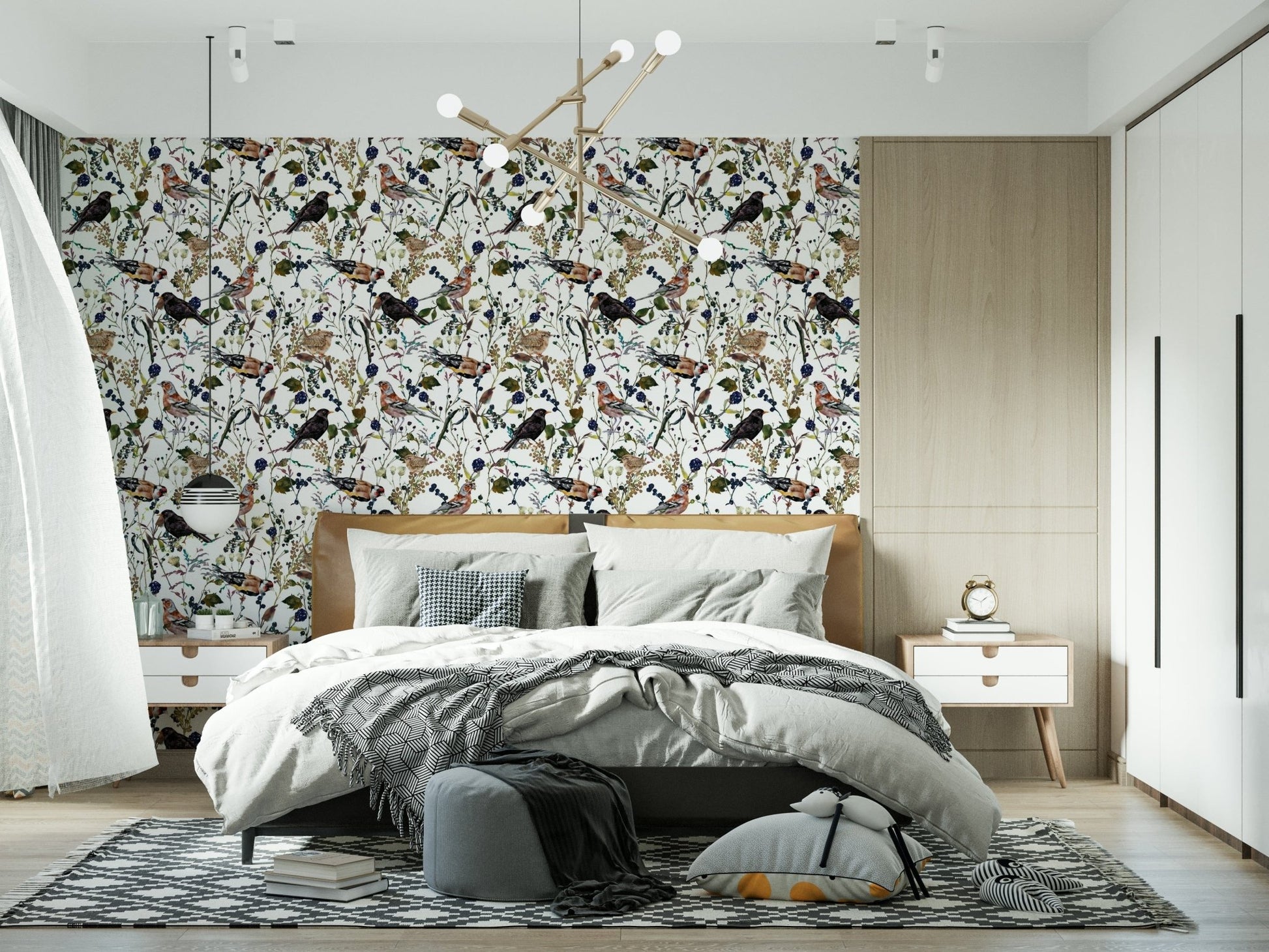 Designer Winter Berries Watercolor covering for room update, artistic quality.
