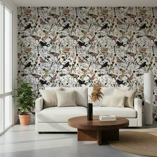 Captivating Winter Berries Watercolor wallpaper with rich deep purple berries.