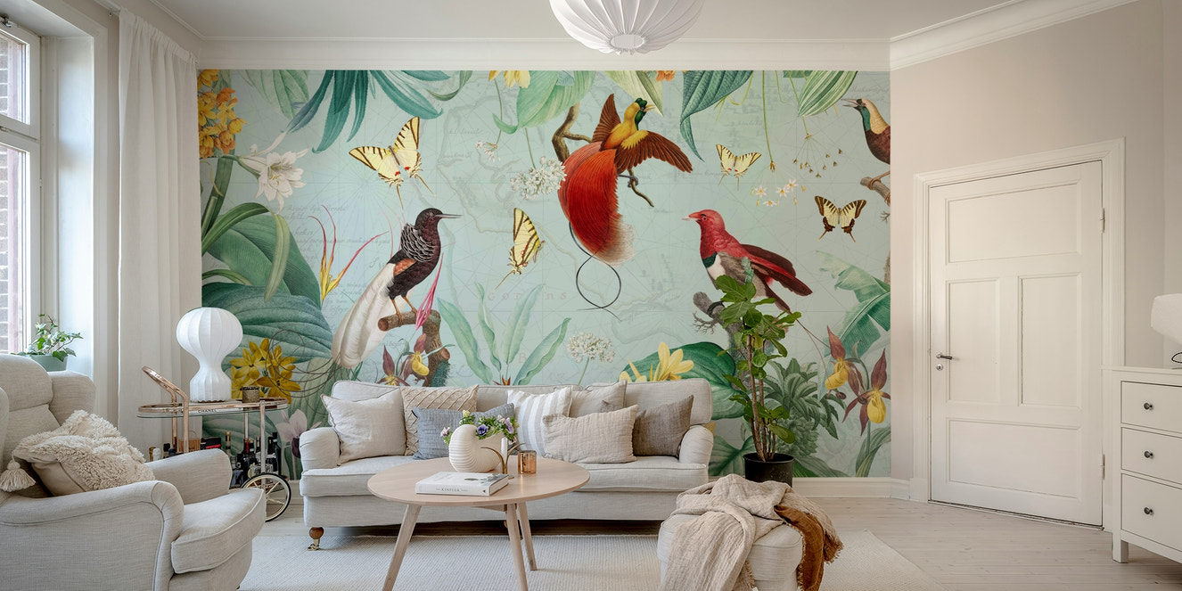 Birds of Paradise mural wallpaper

