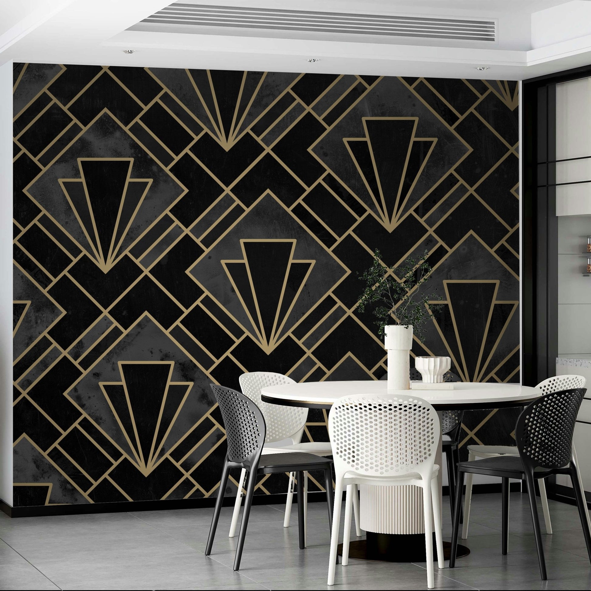 Bold concrete pattern on mural wallpaper

