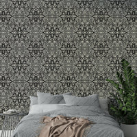 White batik flower wallpaper

