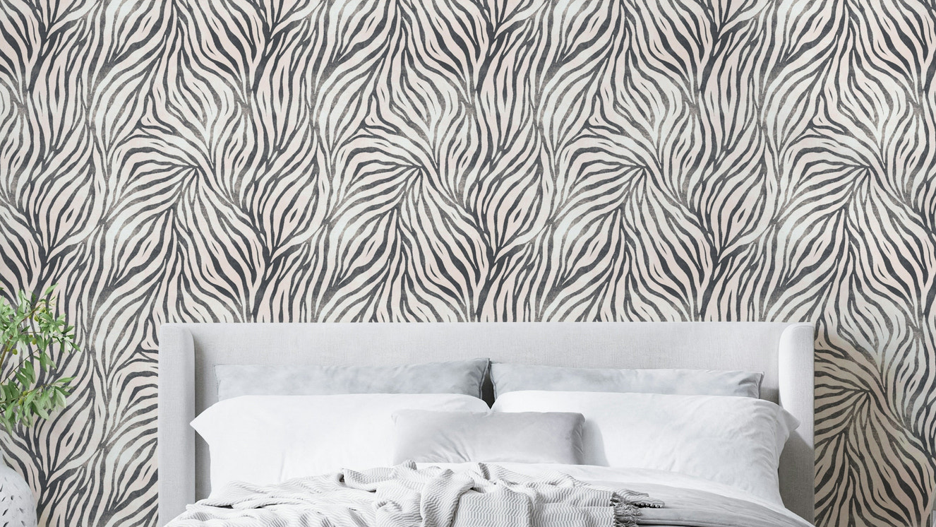 Black and White Boho Zebra Wallpaper⁠