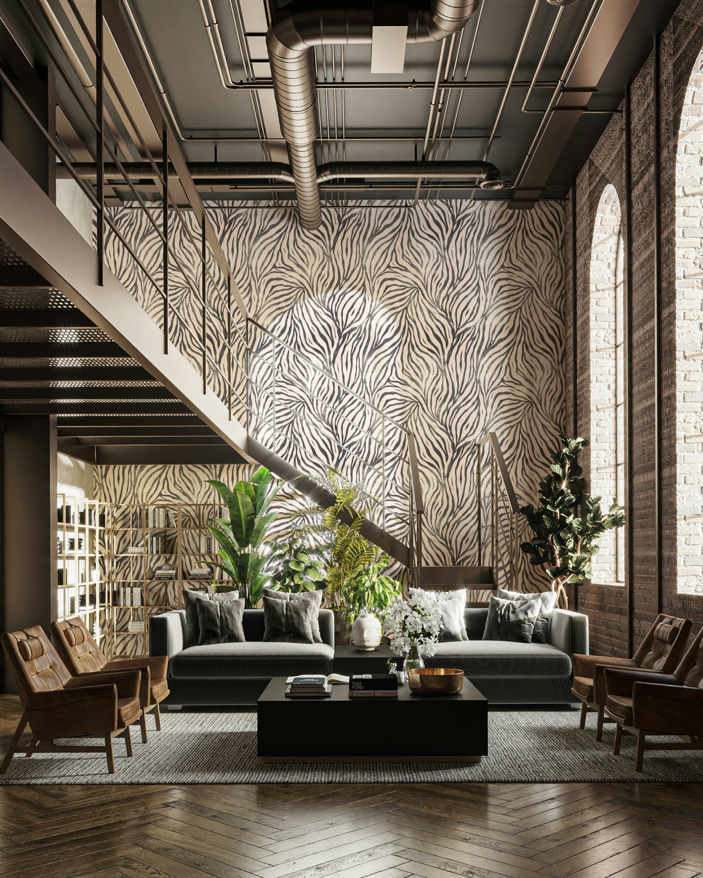Black and White Boho Zebra Wallpaper⁠