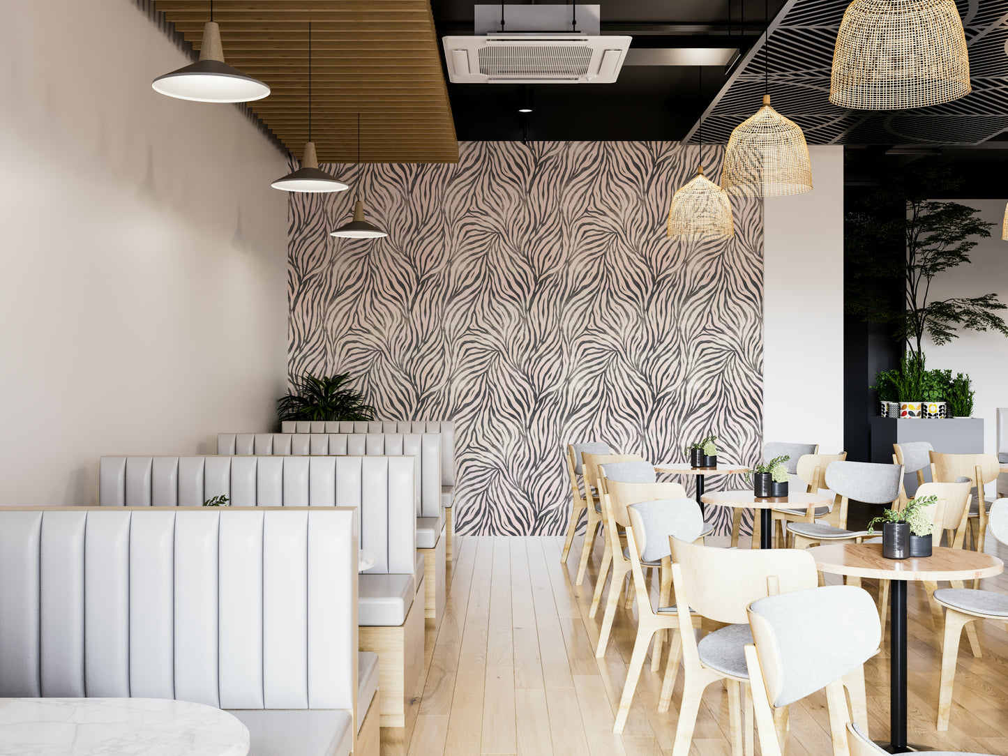 Black and White Boho Zebra Wallpaper⁠