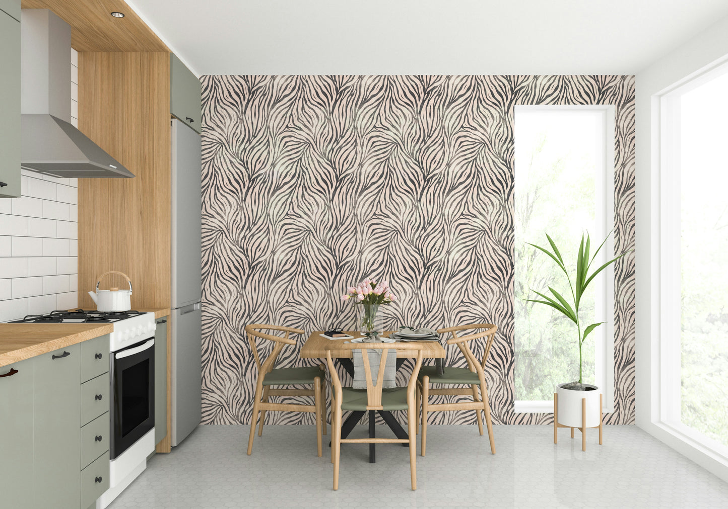Black and White Boho Zebra Wallpaper⁠