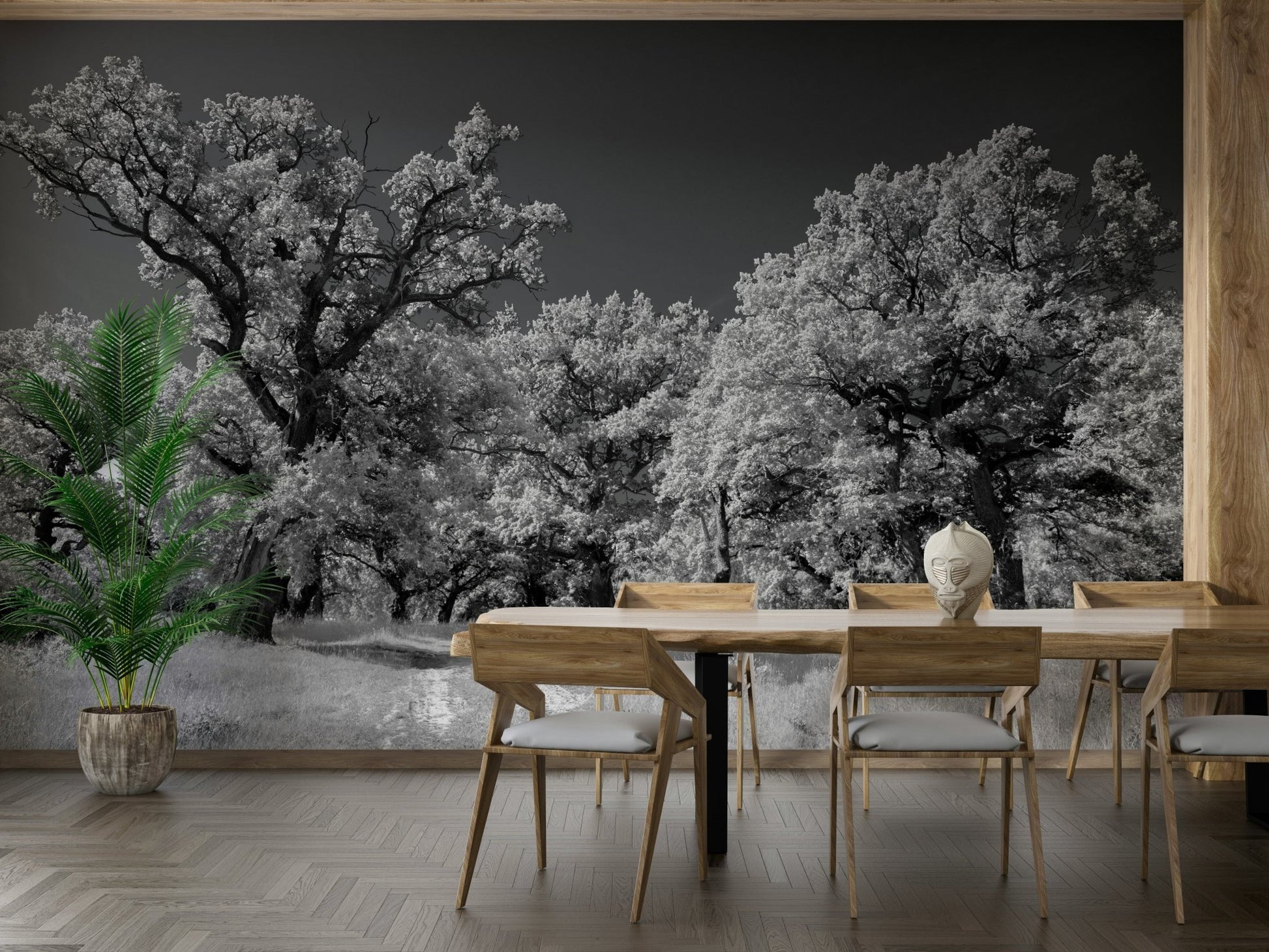 Neutral tone nature wall wallpaper
