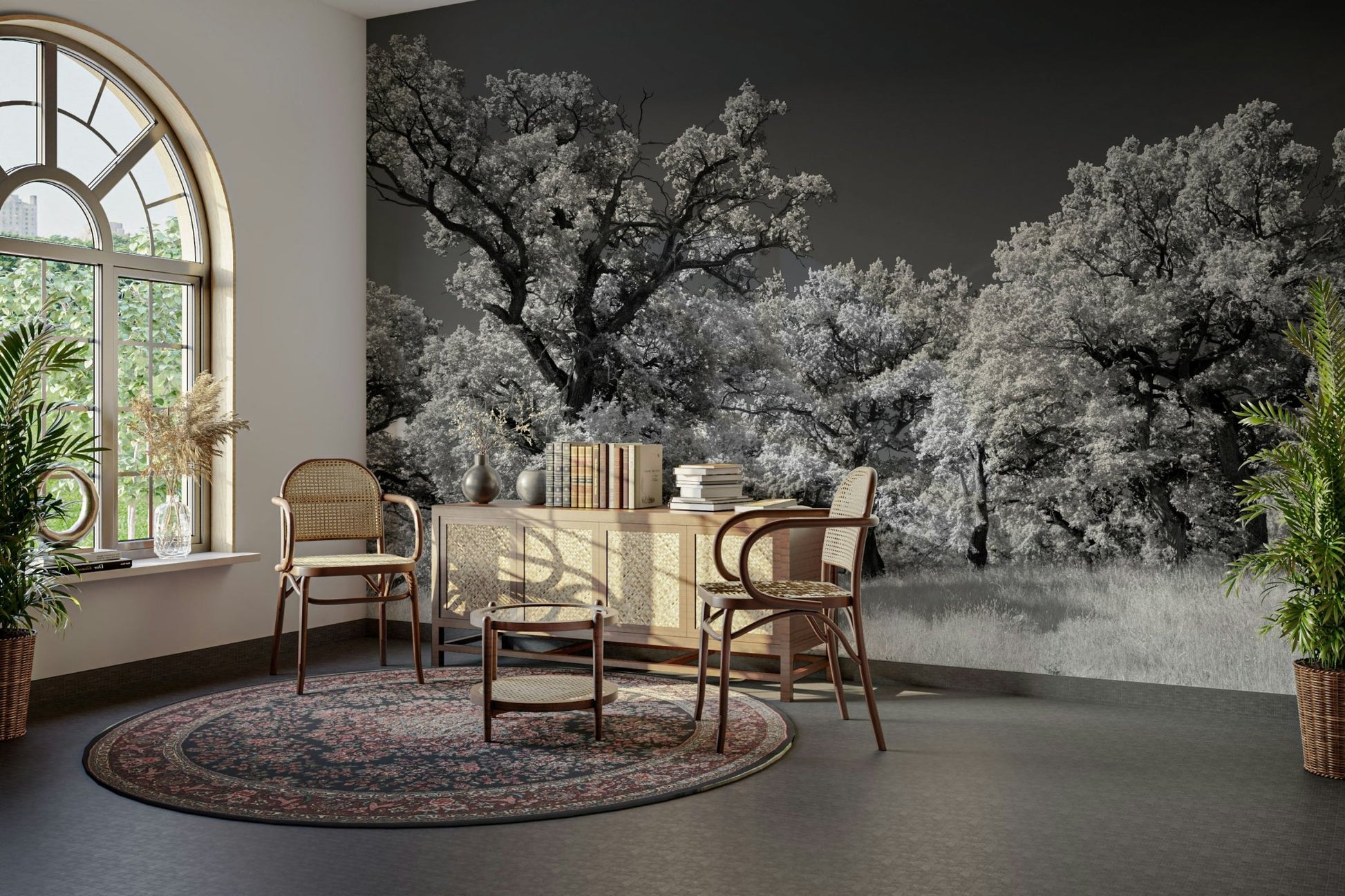 Quiet forest wall art design
