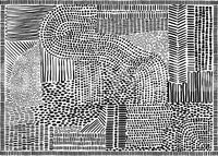 Black And White Maze wallpaper mural close-up showing the dotted and dashed patchwork pattern detail