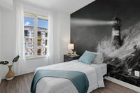 Removable black and white peel and stick wallpaper