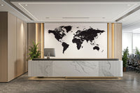 Black and white world map wall mural

