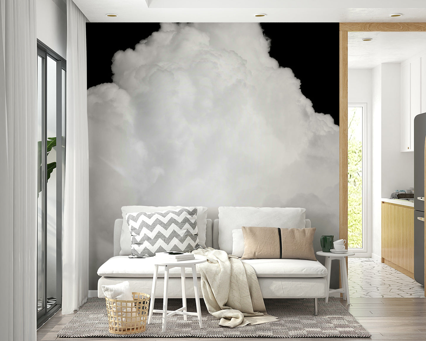 A serene black sky wall mural for your decor.

