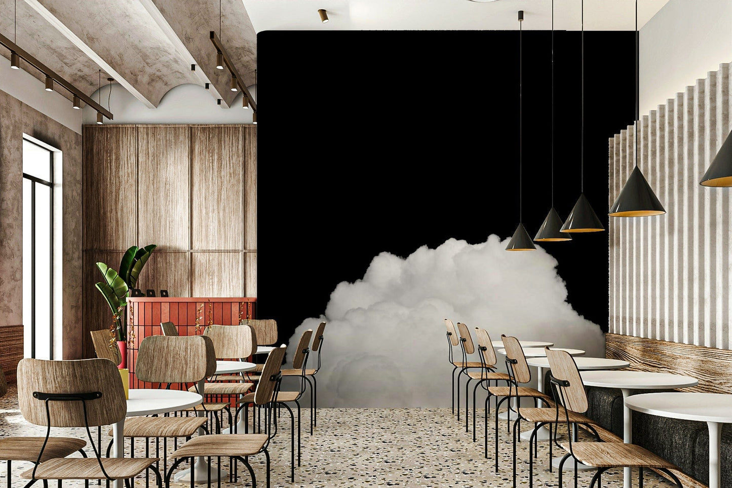 A beautiful modern sky wall mural for a living room.

