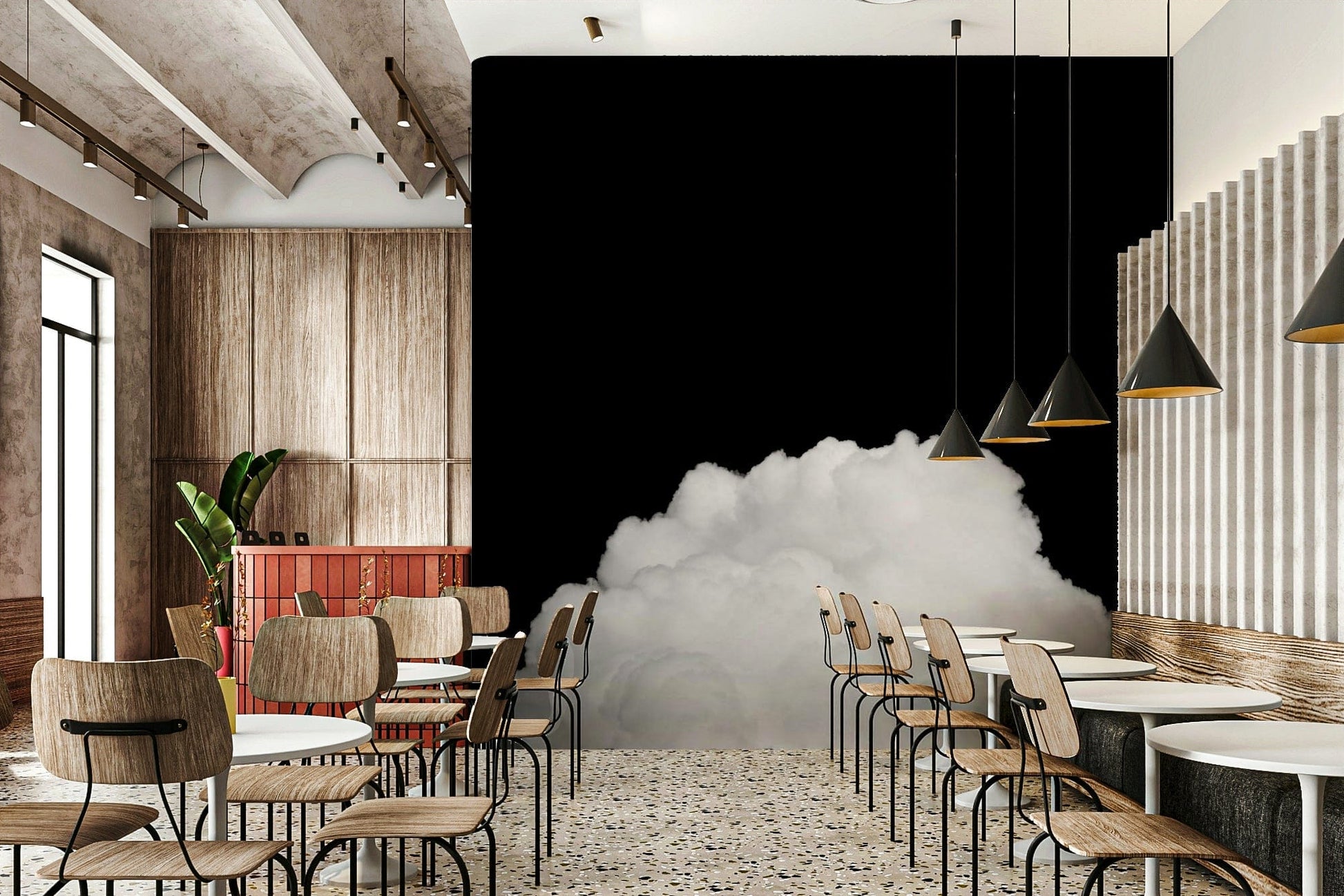 A beautiful modern sky wall mural for a living room.

