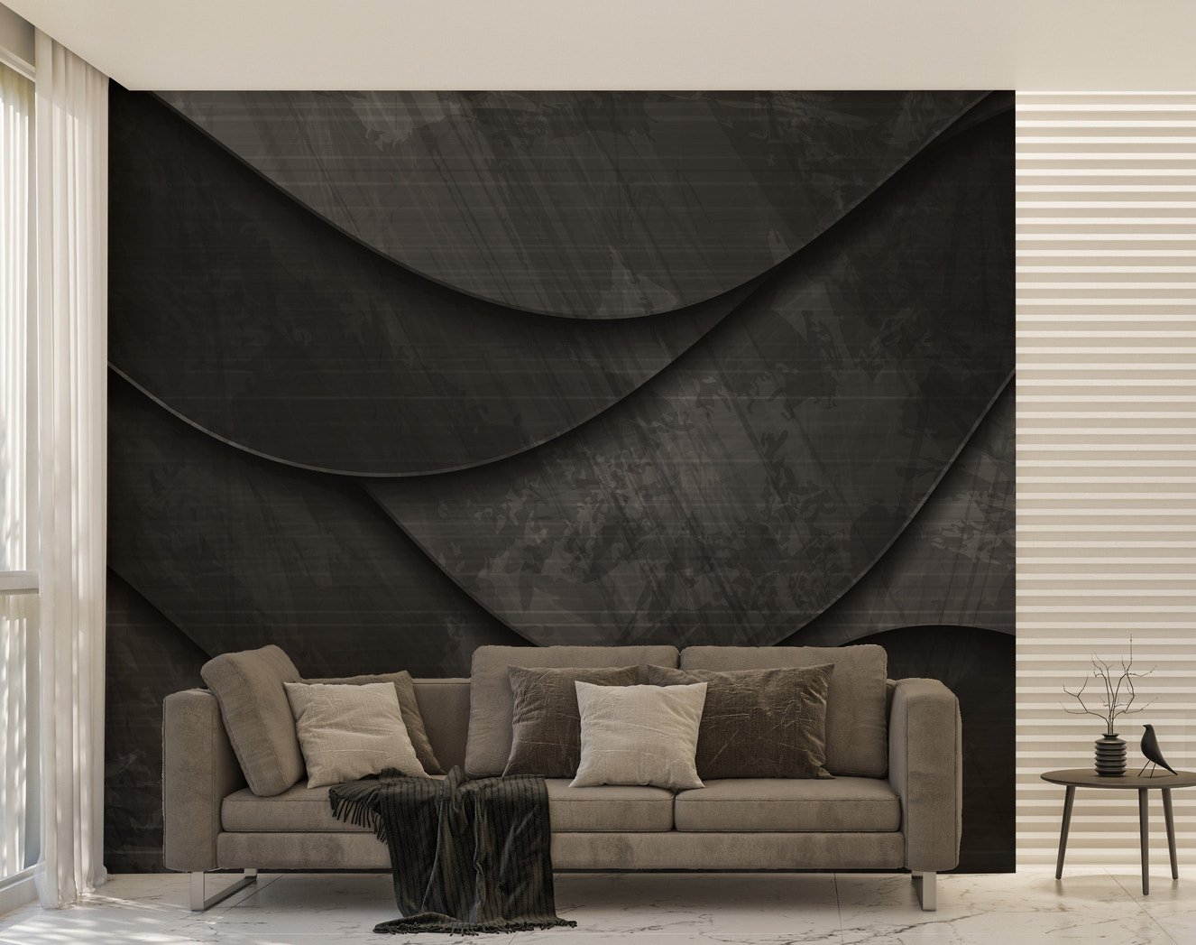 Unique black 3D grunge wallpaper design.