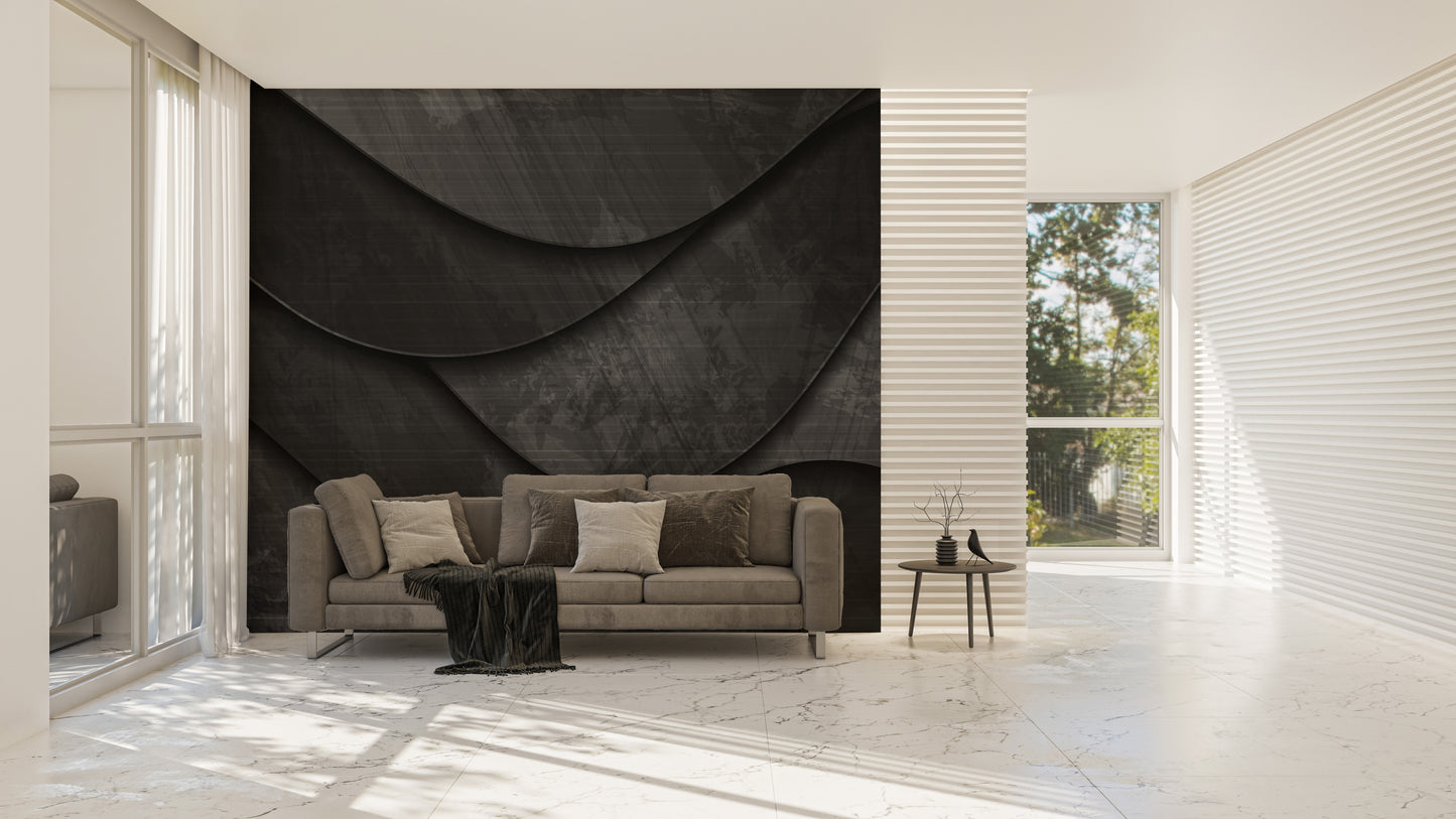 Unique black 3D grunge wallpaper design.