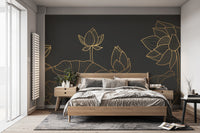 Black Lotus Luxury Wallpaper Mural - Giffywalls