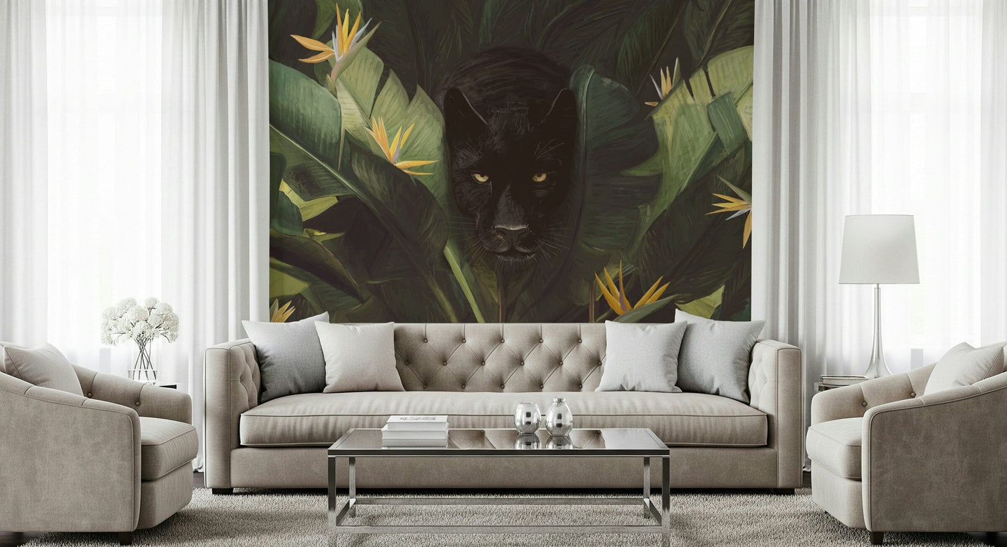 Jungle Noir: Hidden Gaze Wall Mural -2489655