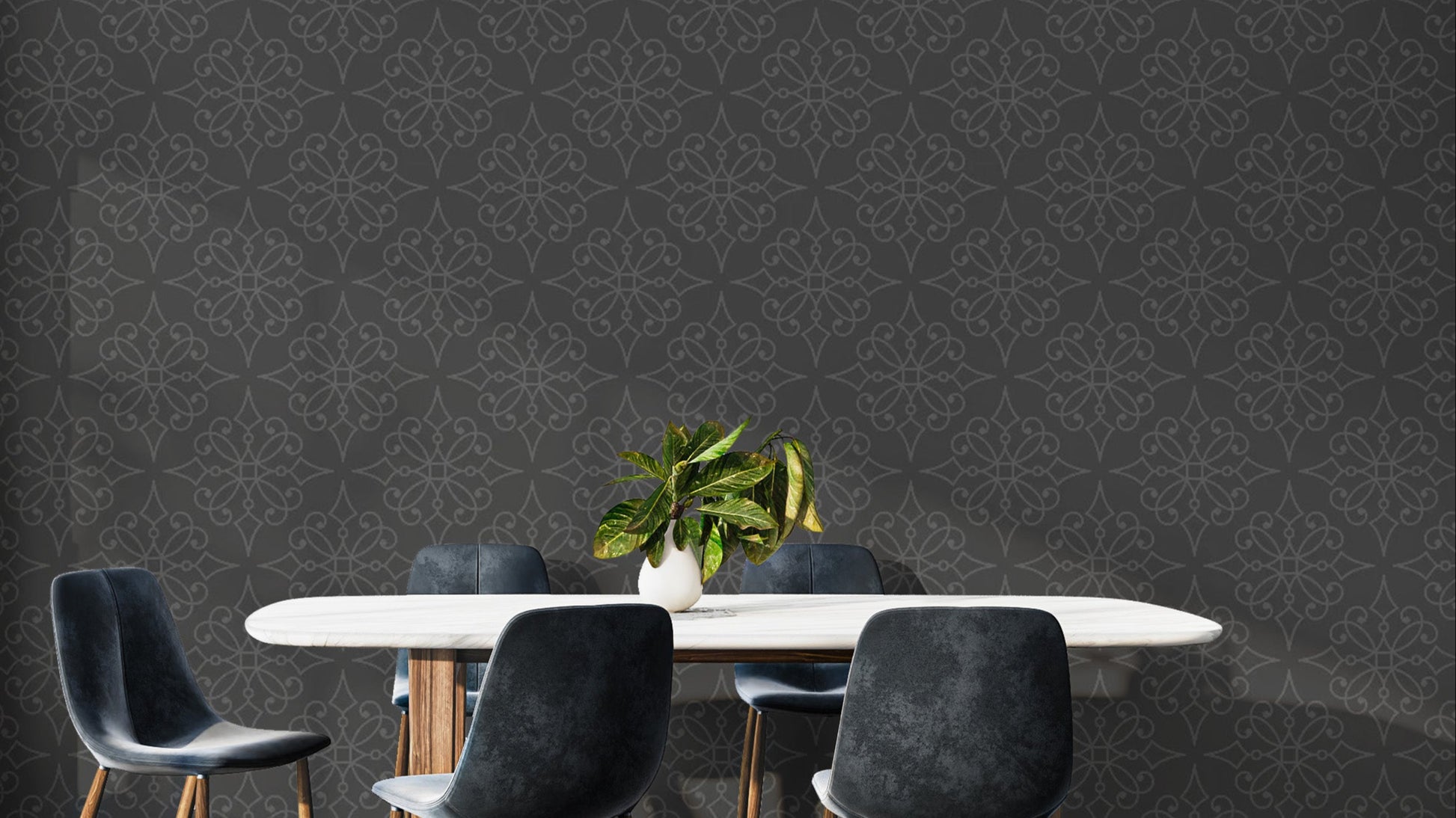Warm autumn damask wallpaper mural for walls
