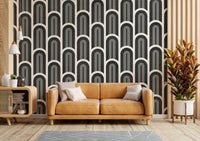 Timeless mural wallpaper with bold geometry

