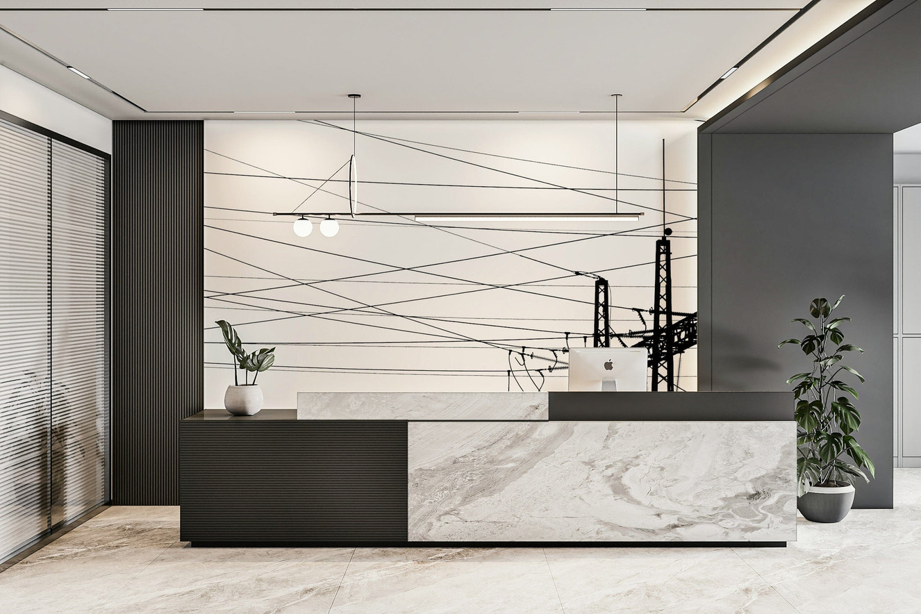 A beautiful industrial power wallpaper mural for a modern home.

