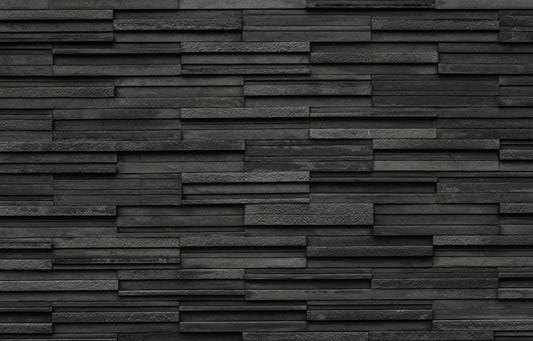 Textured Black Brick Slate Wallpaper