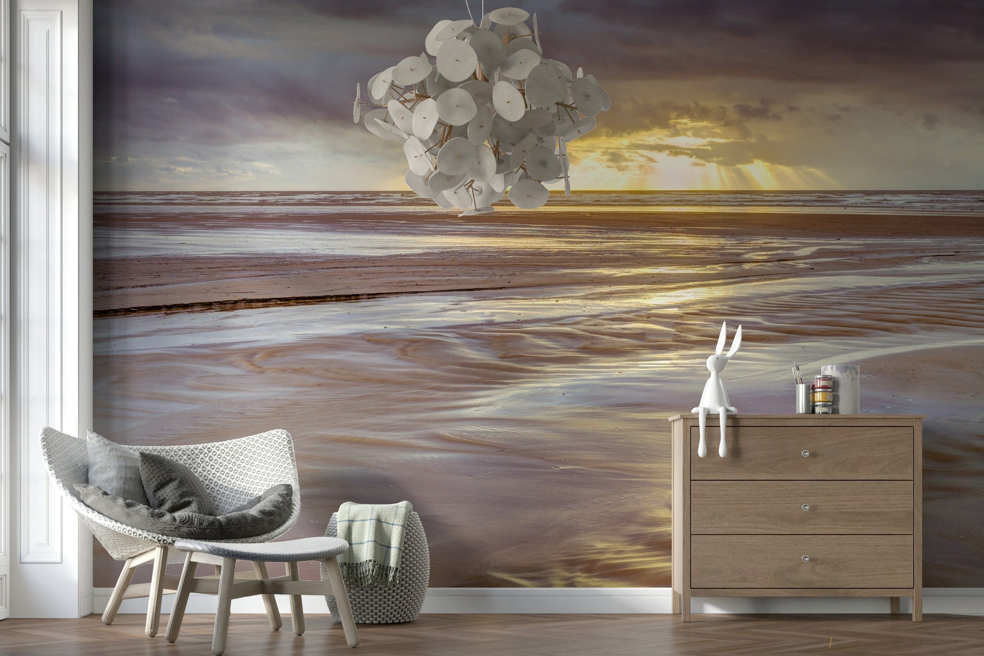 Northern England Blackpool beach Sunset print wallpaper peaceful seaside