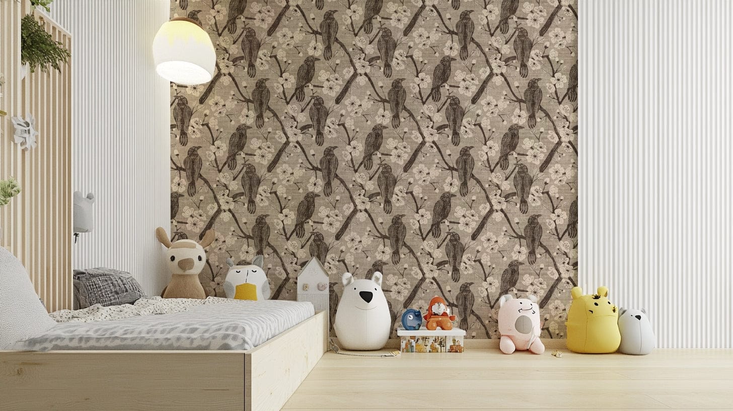 Bloom & Crows natural mural wallpaper